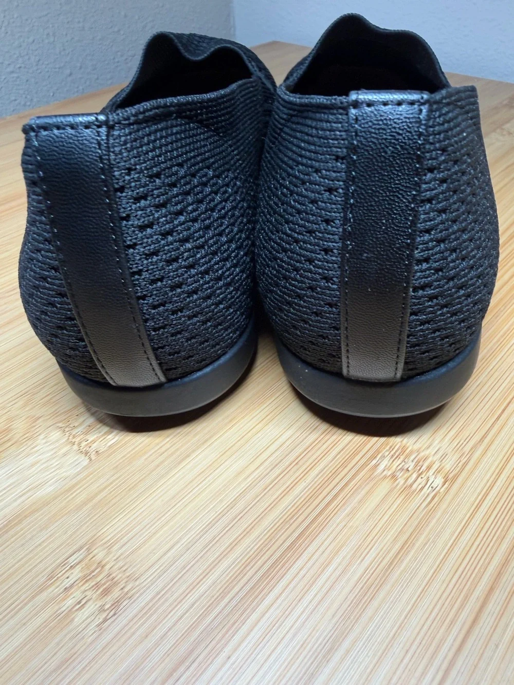 Comfortview Women's Black Tessa Round Toe Knit Slip-On Flats Size 11M